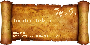 Tyroler Irén névjegykártya